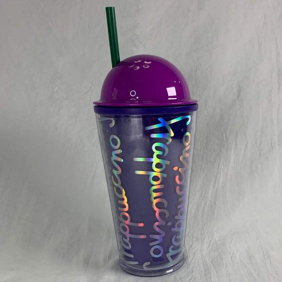 Purple Starbucks 2014 Frappuccino Cold Travel Tumbler 16 Oz Dome Lid - Picture 5 of 5